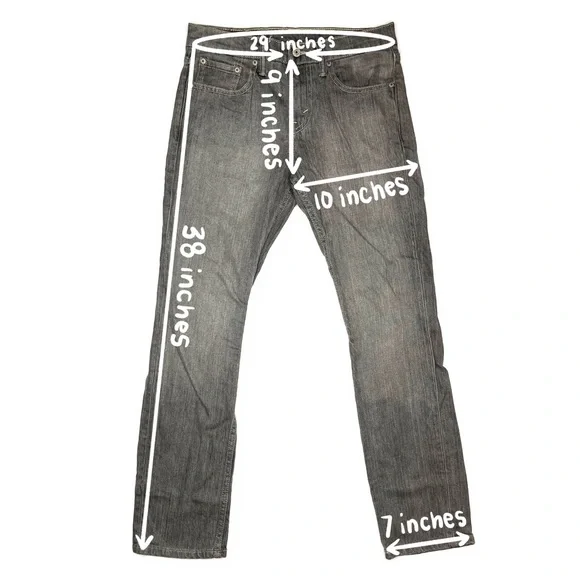 Levi’s Grey Light Wash Slim Straight Leg Jeans - Picture 6 of 6